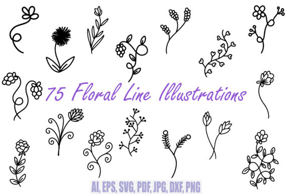 Download 75 Floral Botanical Clip Art Wildflowers - Premium Resources