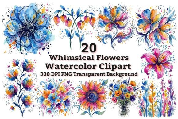 Download Vibrant Watercolor Flowers Clipart - Premium Resources