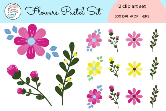 Download Flowers Botanical Clip Art - Premium Bundle
